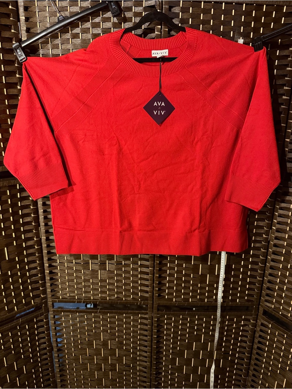 Ava & Viv Red Crewneck Sweater - Women’s 4x